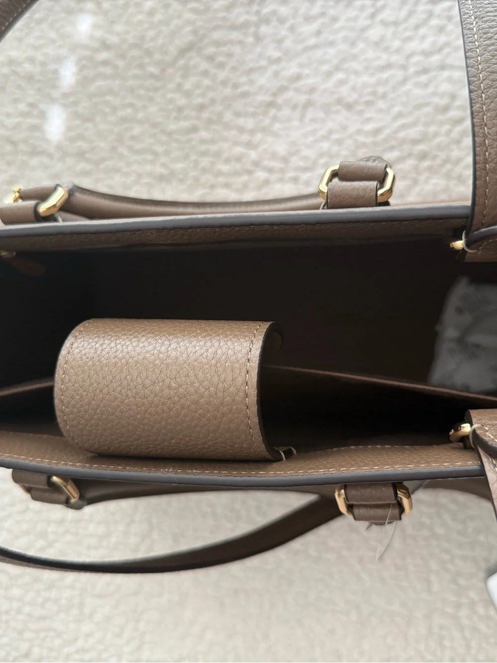 Coach Maggie tote  Leather Structured Satchel with Gold Hardware